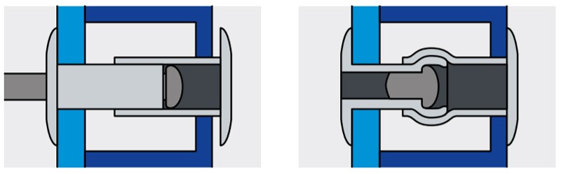 Заклепка вытяжная сталь/сталь с широким бортиком, двухсторонняя