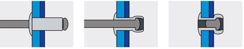 Заклепка вытяжная сталь/сталь со стандартным бортиком