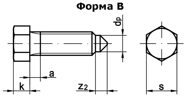 Болт установочный DIN 564 схема