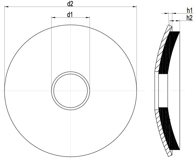 Кровельная шайба WS 9260 (арт. 9055) с EPDM-прокладкой - чертеж схема